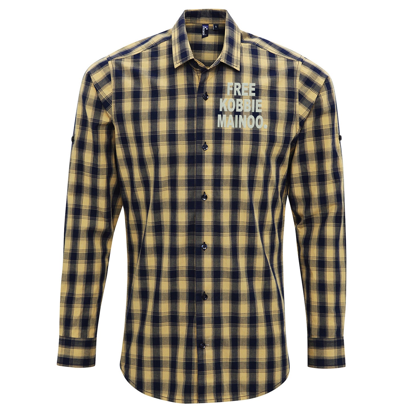 Free Kobbie Mainoo Embroidered Long Sleeve Mulligan Check Shirt