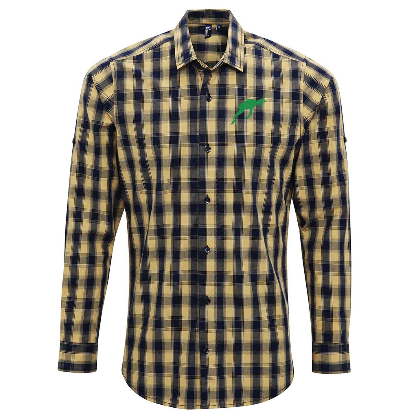 Retro South Africa Rugby 1906 Embroidered Long Sleeve Mulligan Check Shirt