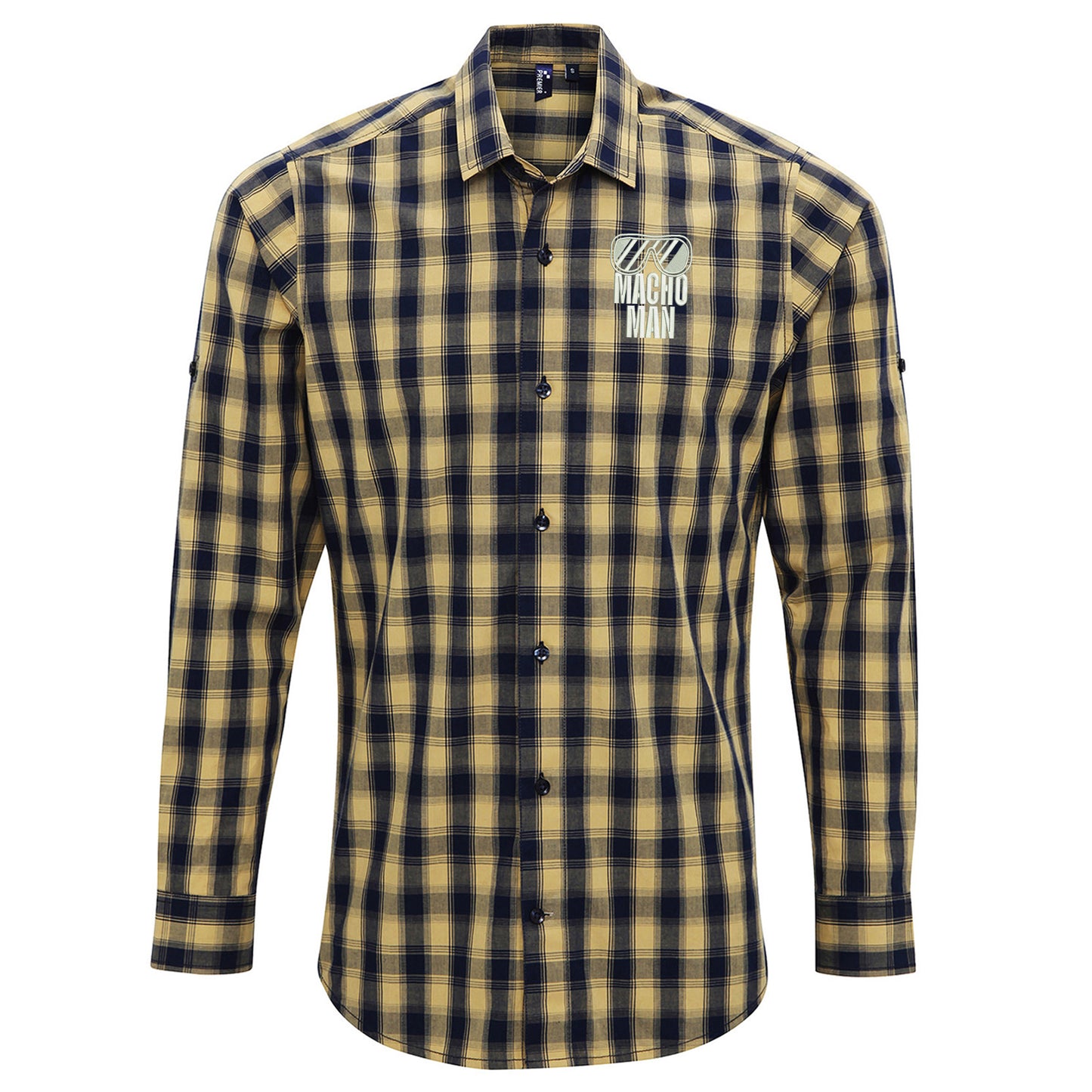 Macho Man Embroidered Long Sleeve Mulligan Check Shirt