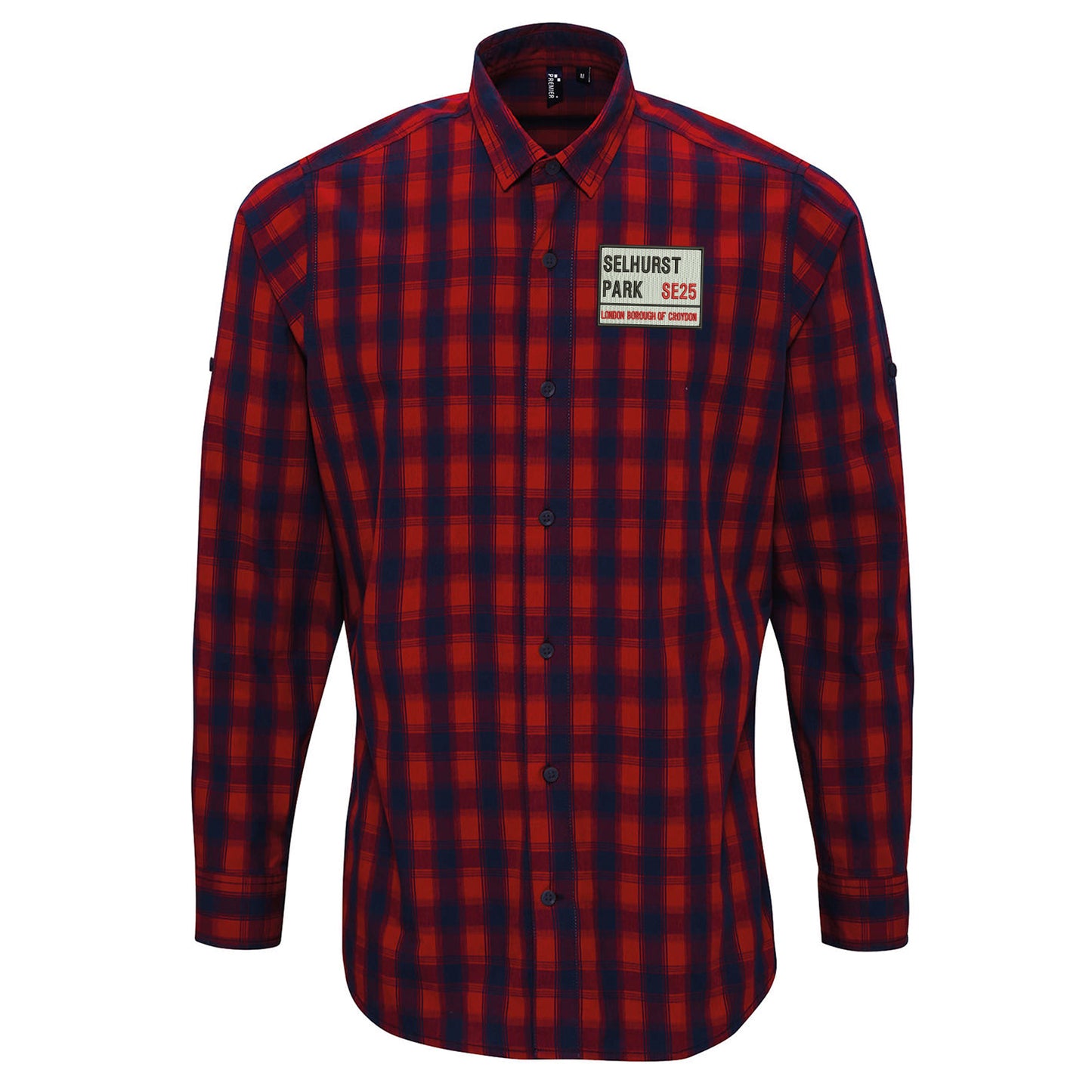 Selhurst Park SE25 Embroidered Long Sleeve Mulligan Check Shirt