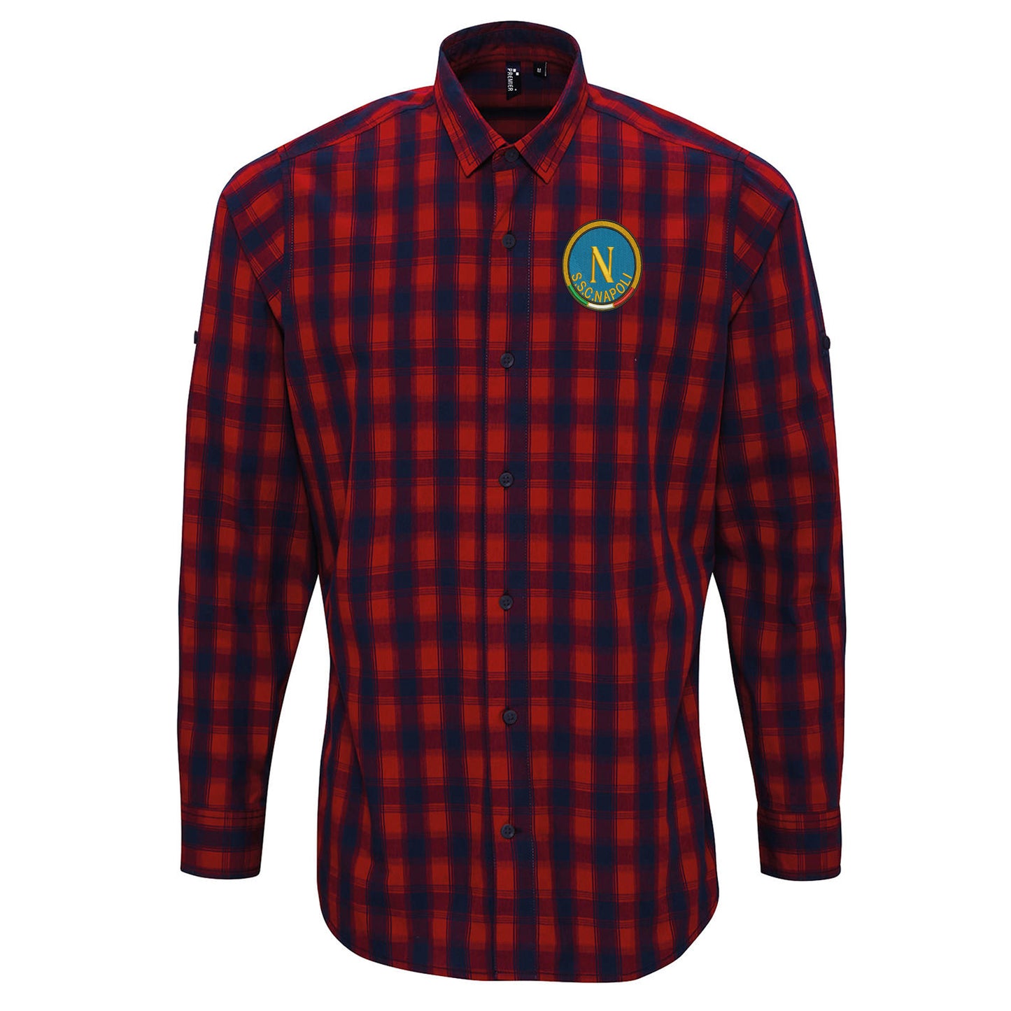 Retro Napoli 1970s Embroidered Long Sleeve Mulligan Check Shirt