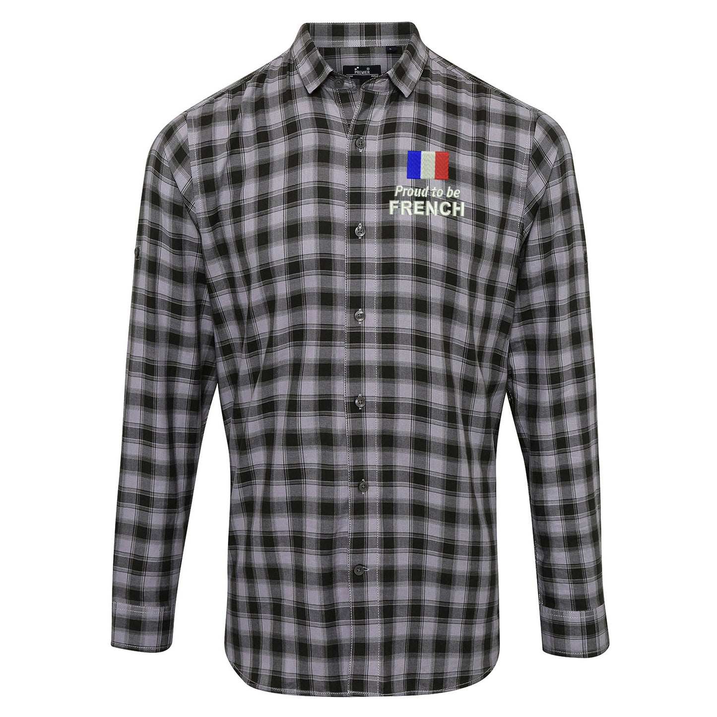 Proud to be French Embroidered Long Sleeve Mulligan Check Shirt