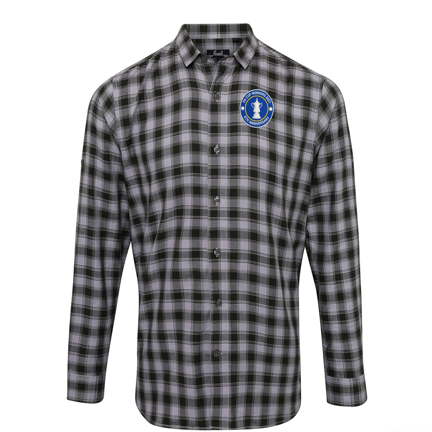 Retro Leicester Tigers Rugby Check Long Sleeve Shirt