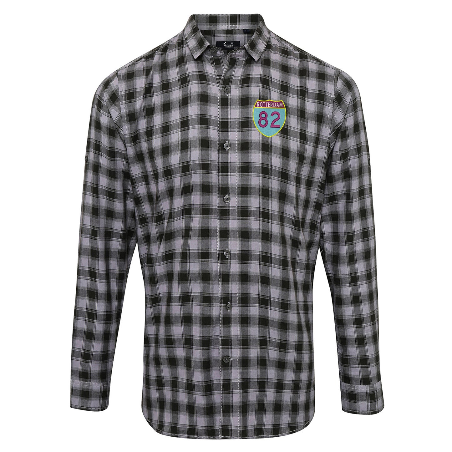 Retro Rotterdam 82 Embroidered Long Sleeve Mulligan Check Shirt