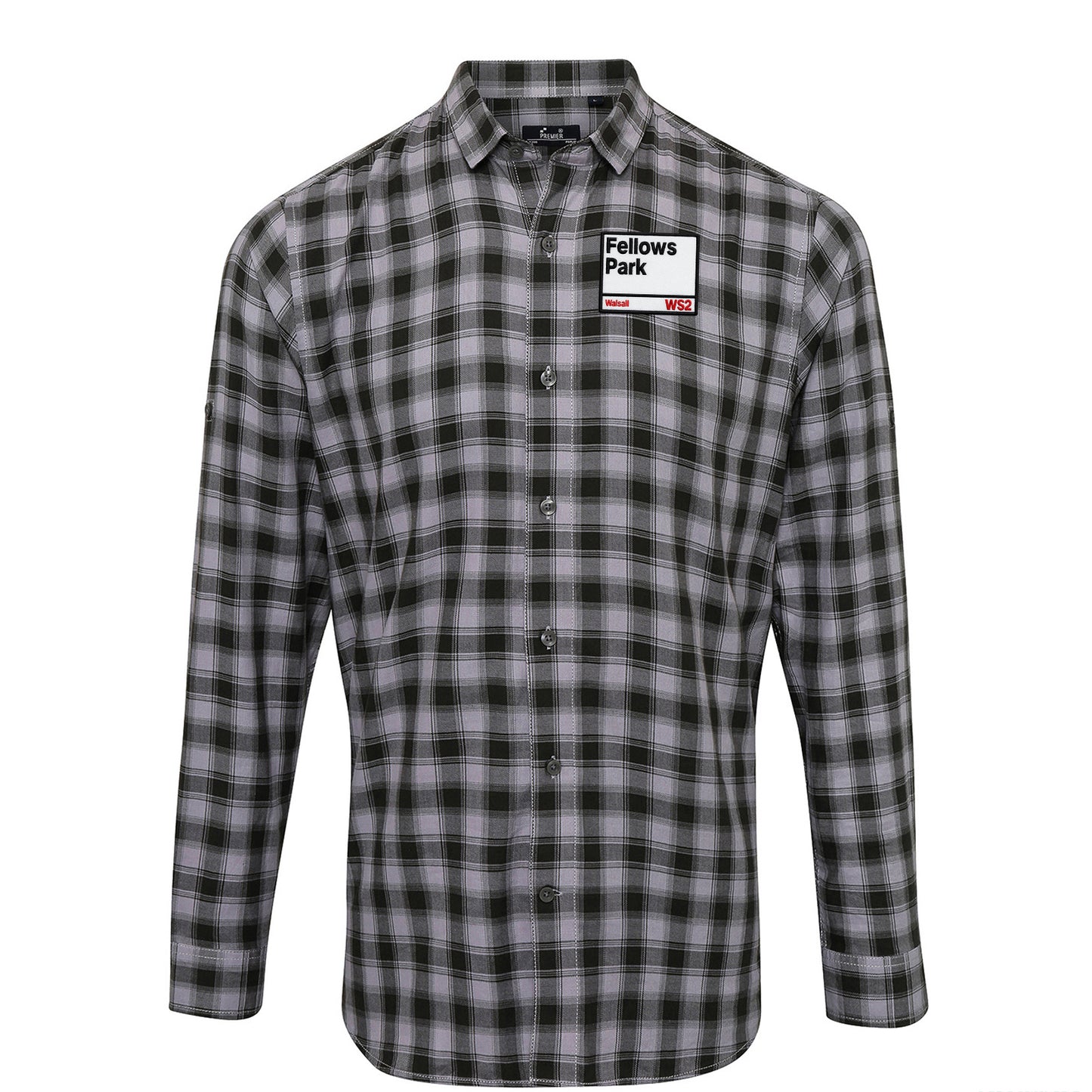 Retro Fellows Park Walsall Football Check Long Sleeve Shirt