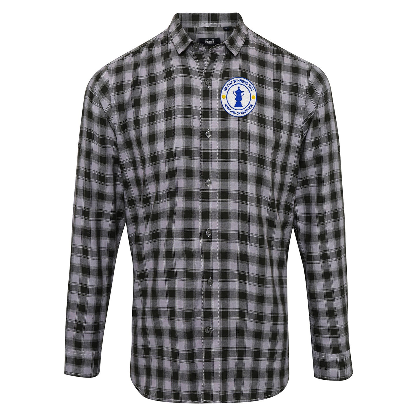 Old School Leeds United Check Long Sleeve Shirt