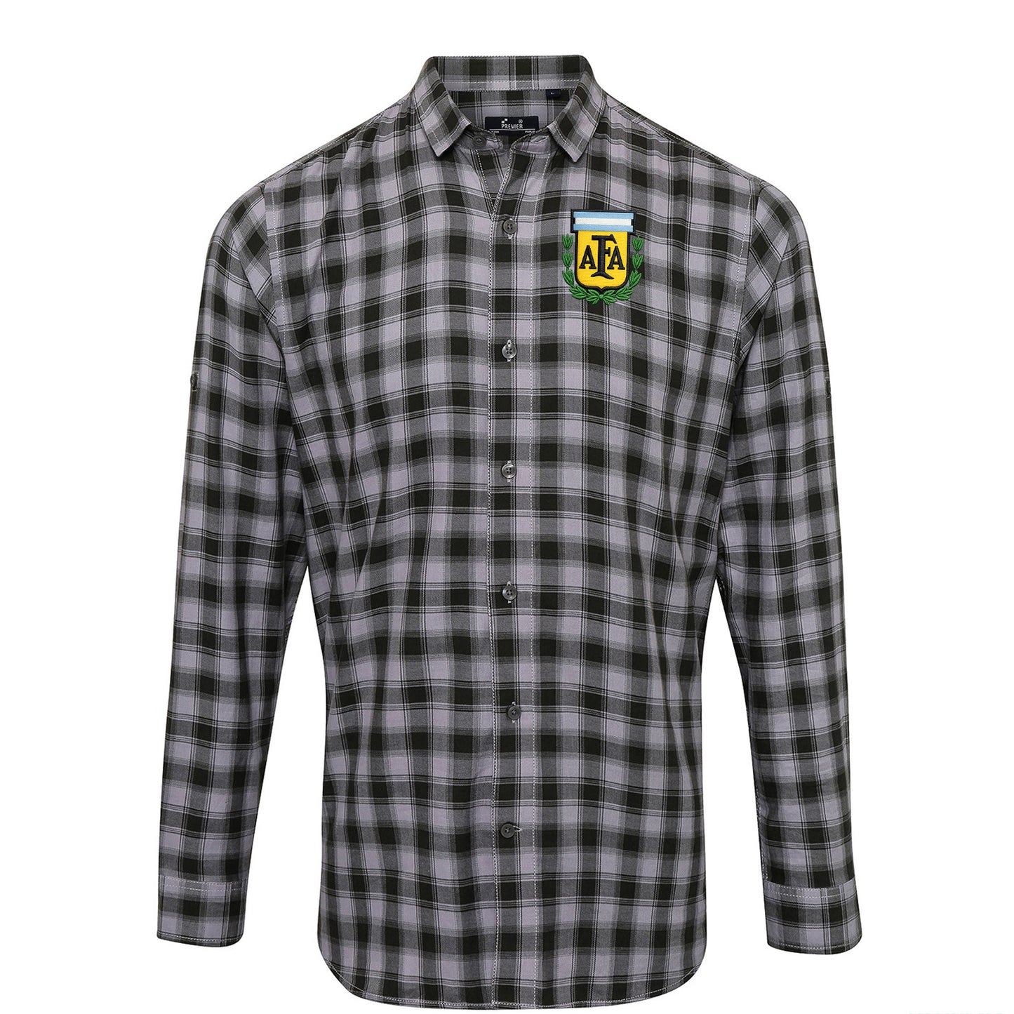 Old School Argentina Football Check Long Sleeve Shirt