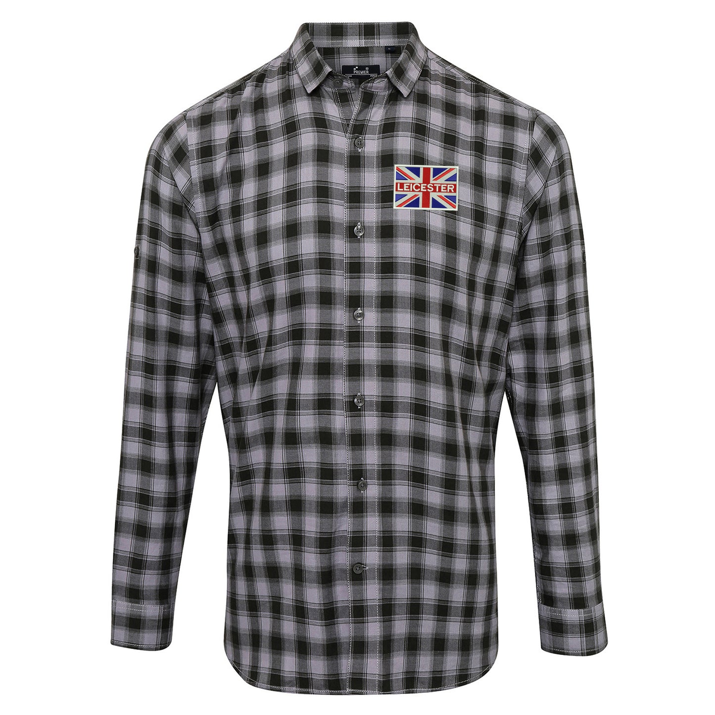 Leicester Coloured Union Jack Embroidered Long Sleeve Mulligan Check Shirt