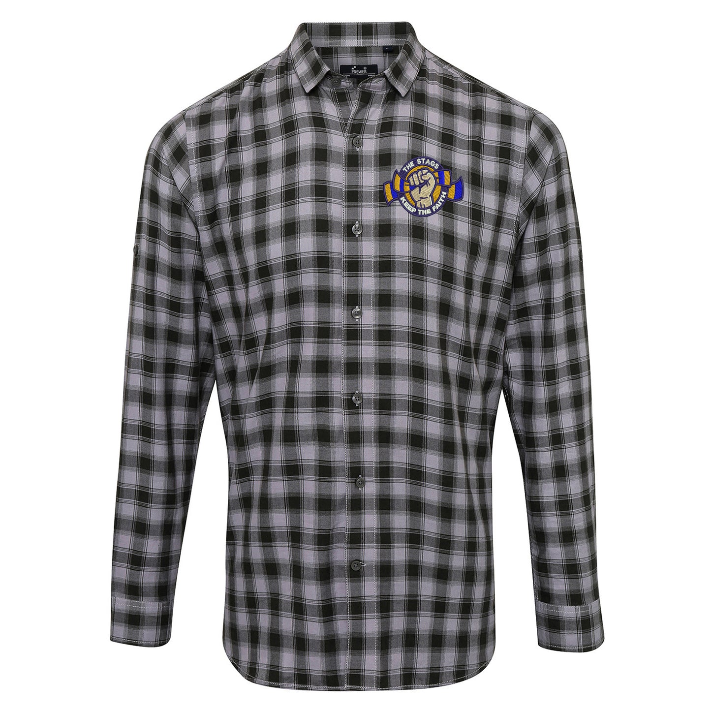 The Stags Keep The Faith Embroidered Long Sleeve Mulligan Check Shirt