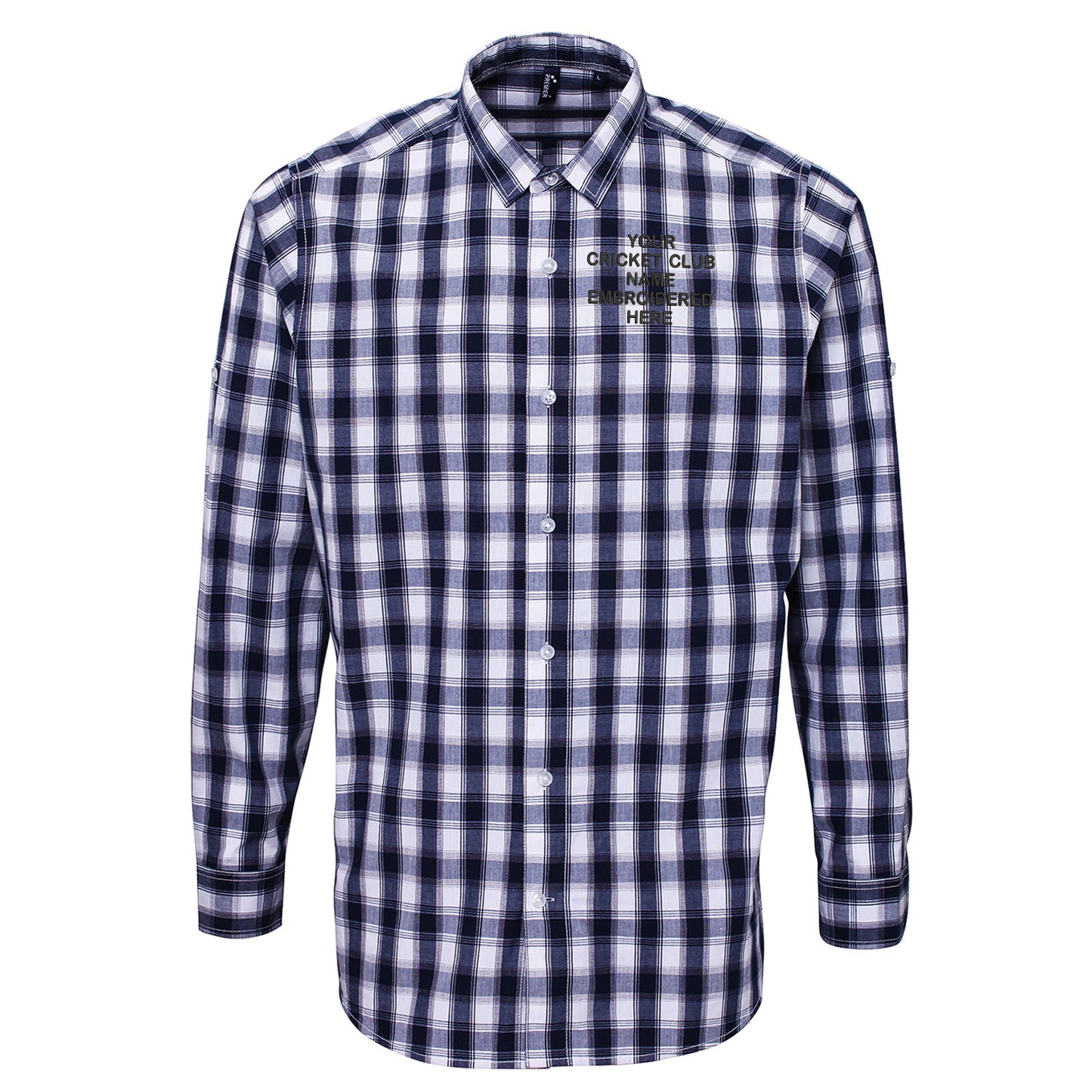 Personalised Cricket Club Long Sleeve Mulligan Check Shirt