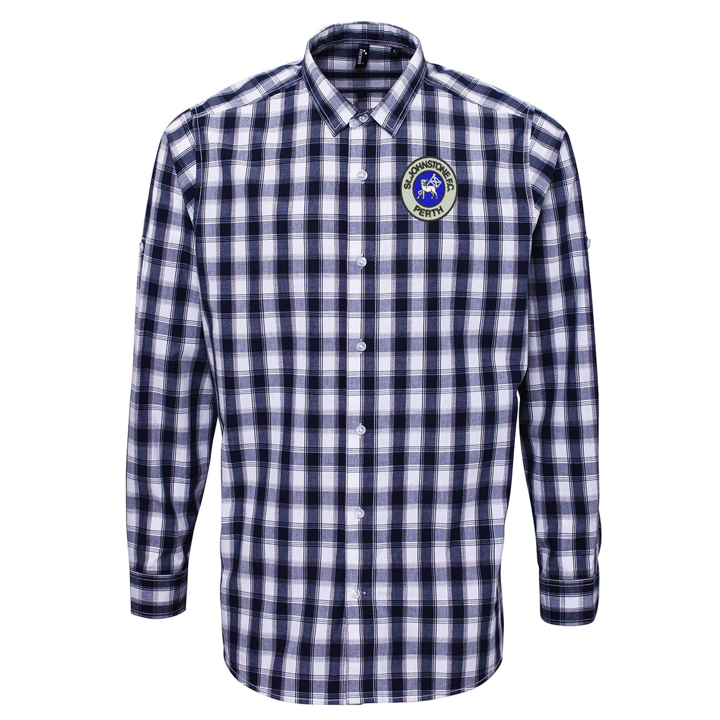 Retro St Johnstone 1980 Embroidered Long Sleeve Mulligan Check Shirt