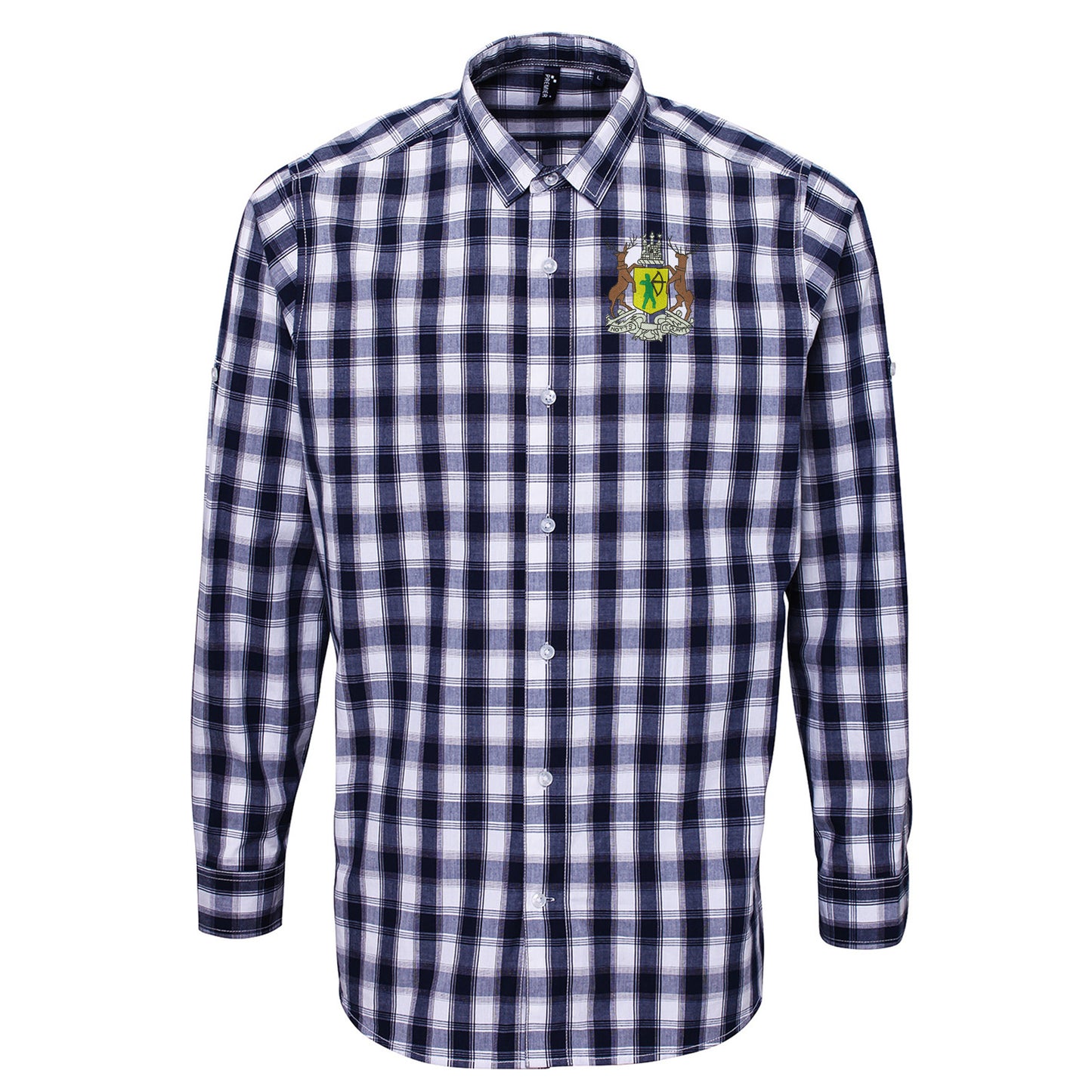Retro Notts County 1962 Embroidered Long Sleeve Mulligan Check Shirt