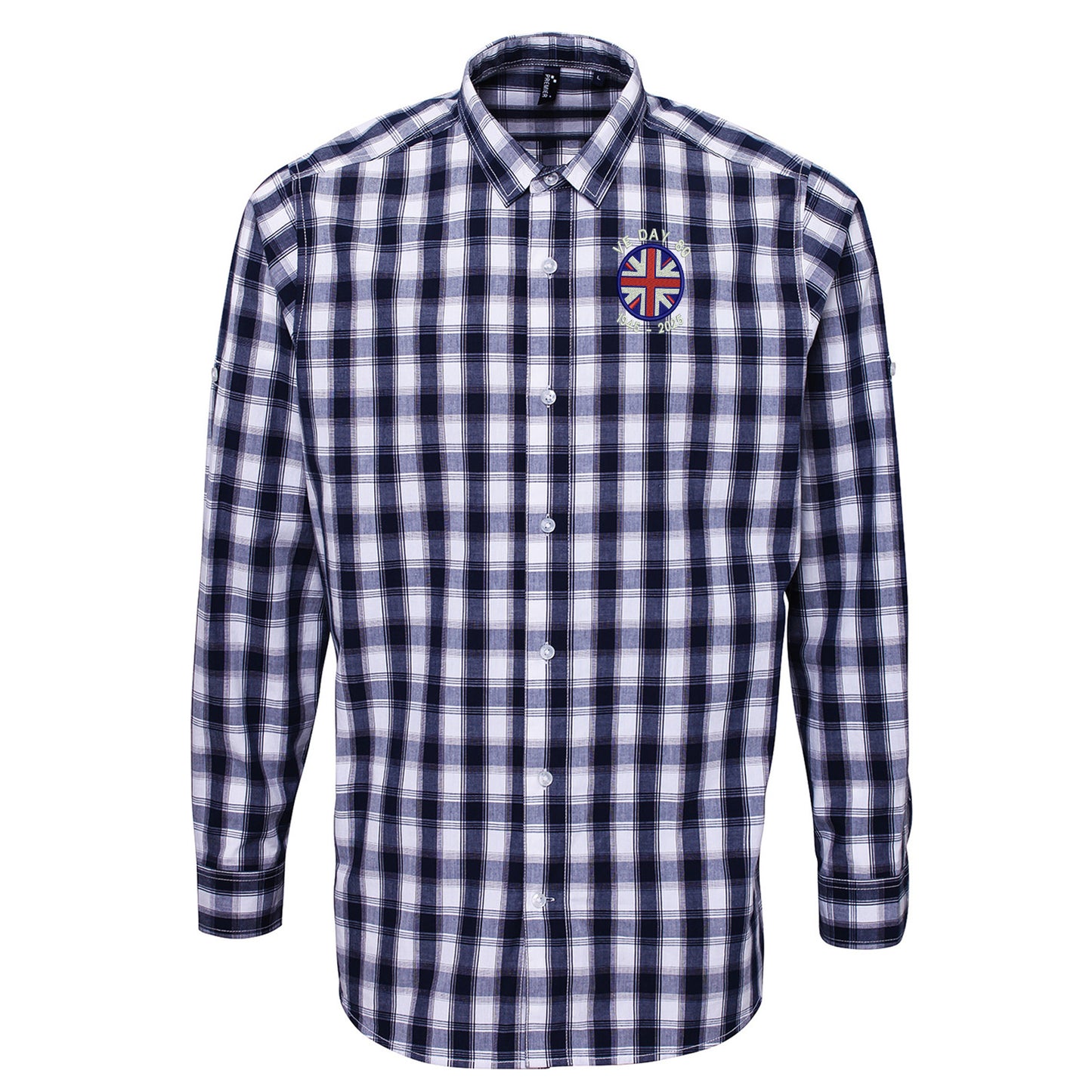 VE Day 80 1945-2025 Check Long Sleeve Shirt