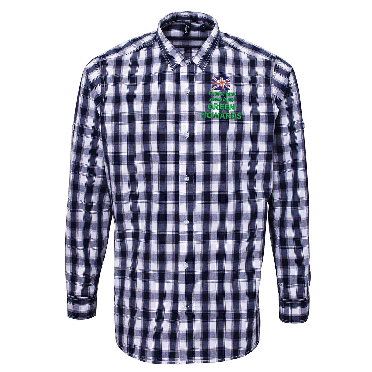 Proud to Have Served in The Green Howards Check Long Sleeve Shirt