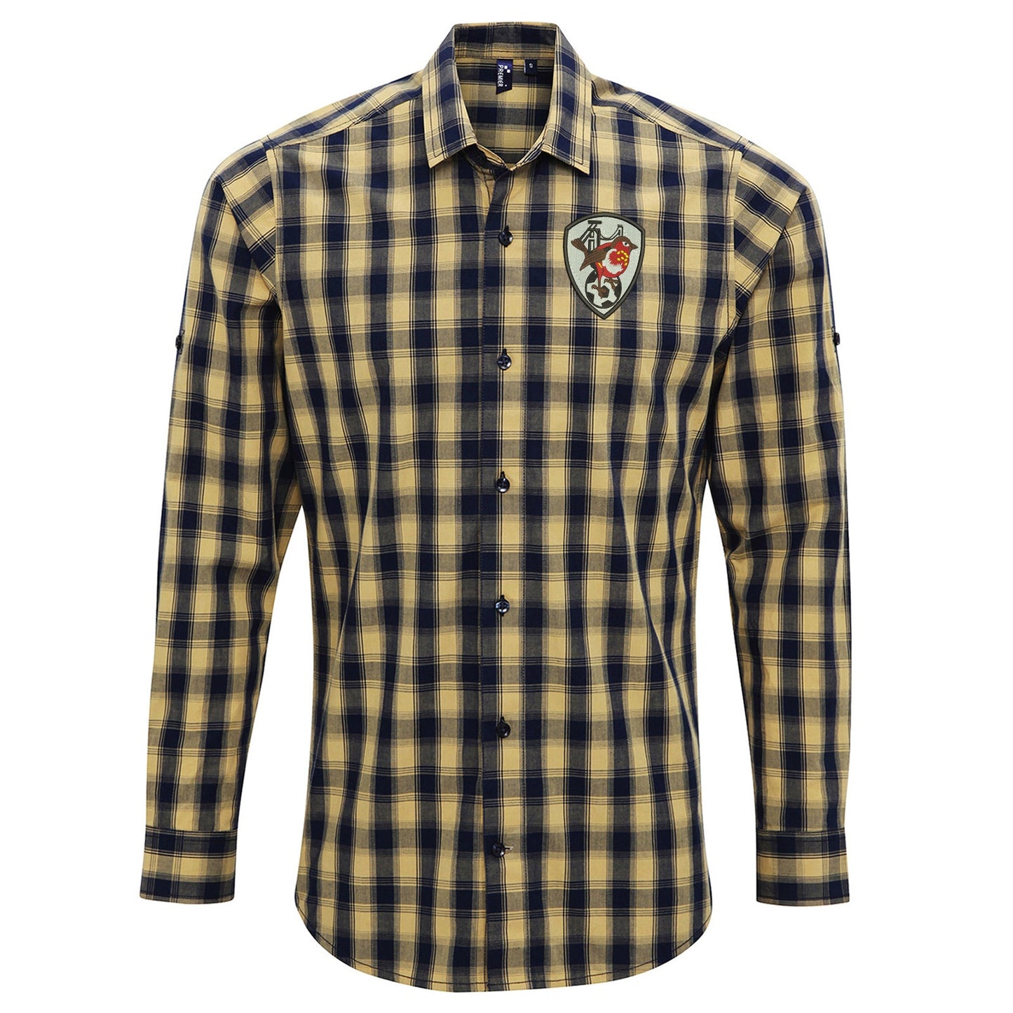 Retro Bristol City 1976 Embroidered Long Sleeve Mulligan Check Shirt