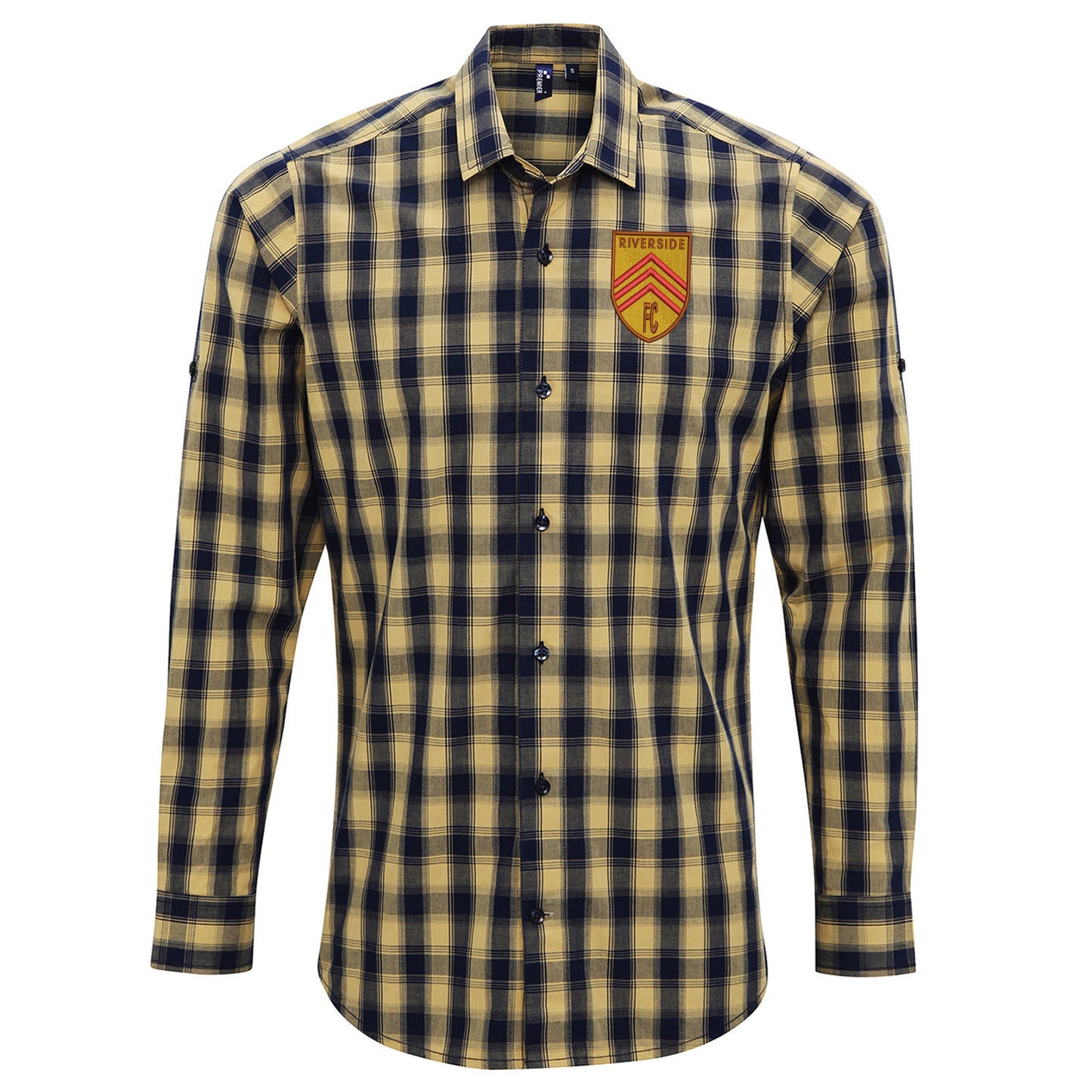 Retro Riverside FC Embroidered Long Sleeve Mulligan Check Shirt