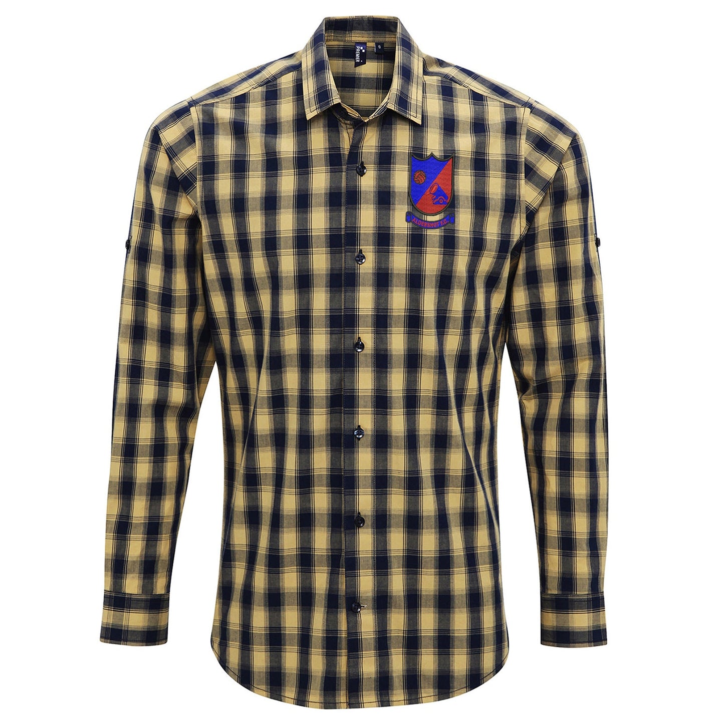 Retro Aldershot 1972 Embroidered Long Sleeve Mulligan Check Shirt