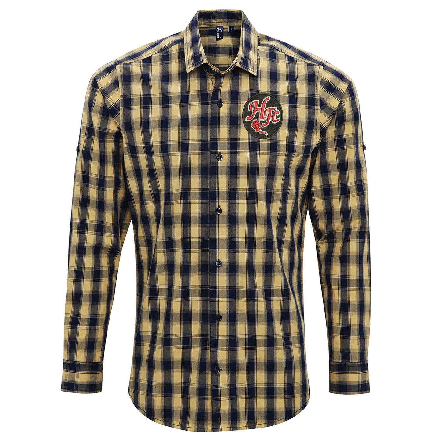 Retro Histon Embroidered Long Sleeve Mulligan Check Shirt