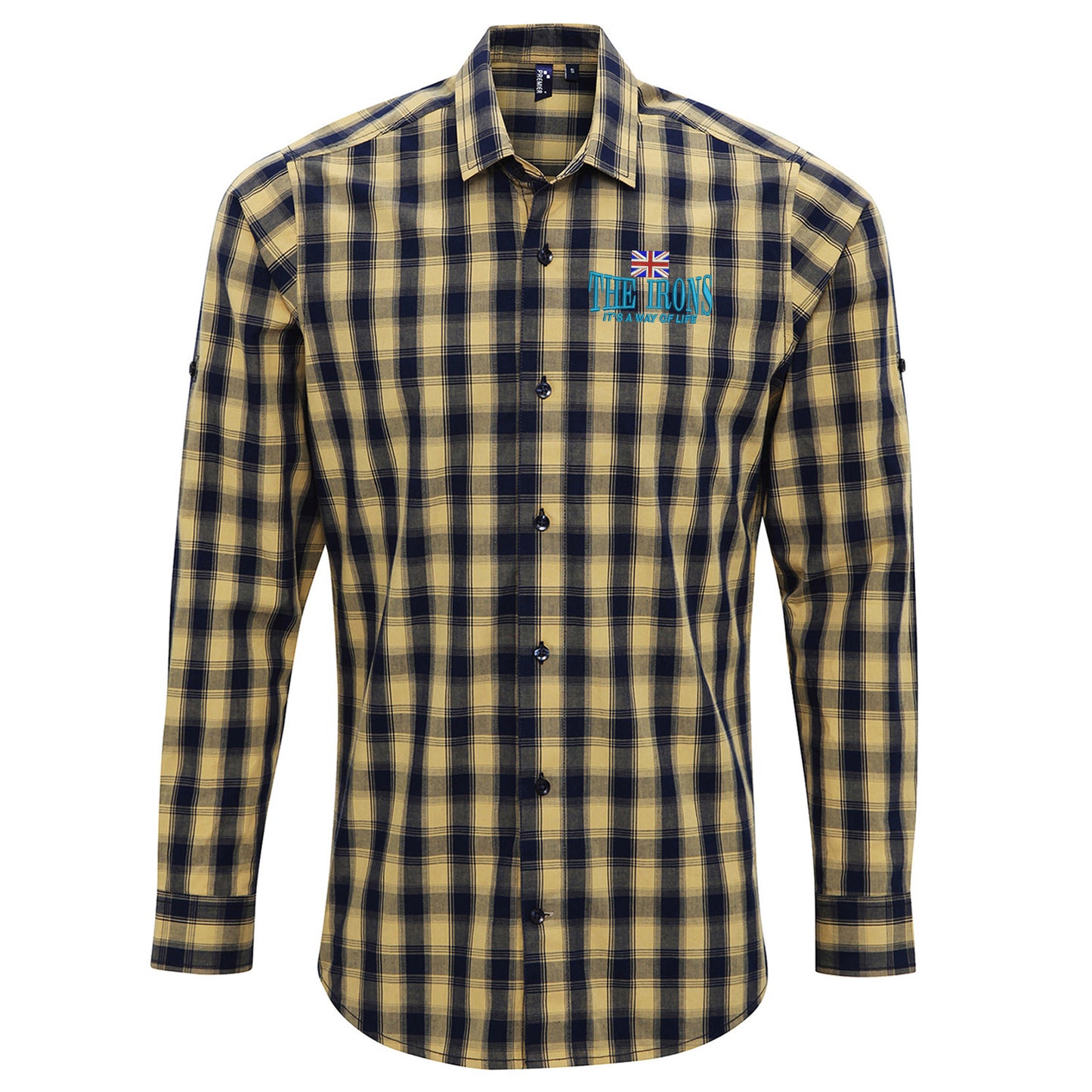 The Irons It's Way of Life Union Jack Embroidered Long Sleeve Mulligan Check Shirt