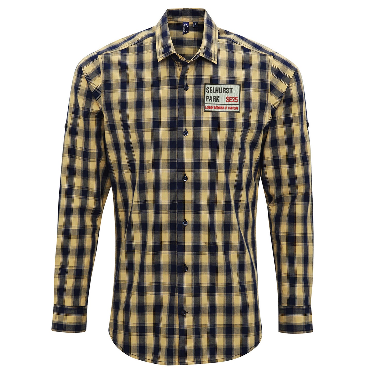 Selhurst Park SE25 Embroidered Long Sleeve Mulligan Check Shirt