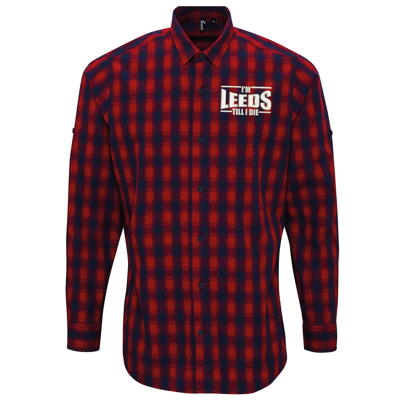 I'm Leeds Till I Die Embroidered Long Sleeve Mulligan Check Shirt