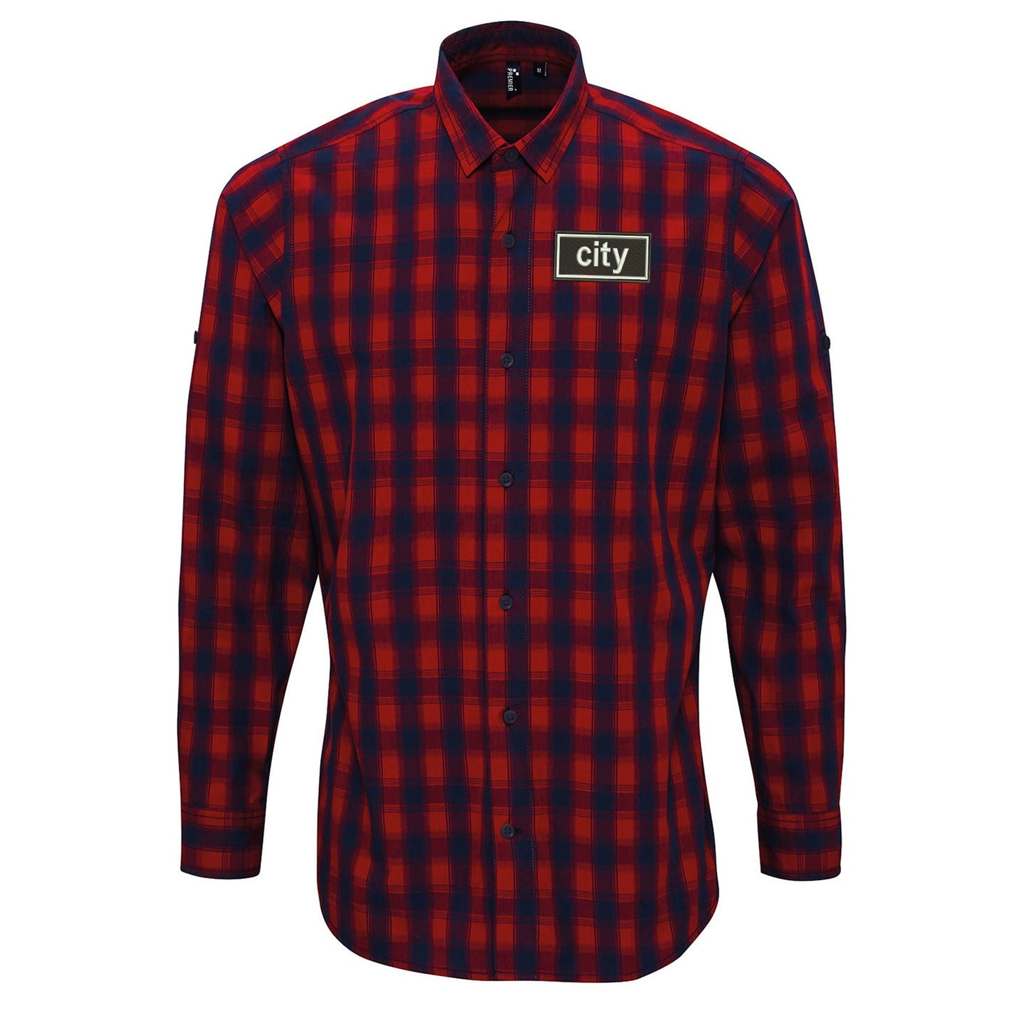 City Oasis Embroidered Long Sleeve Mulligan Check Shirt