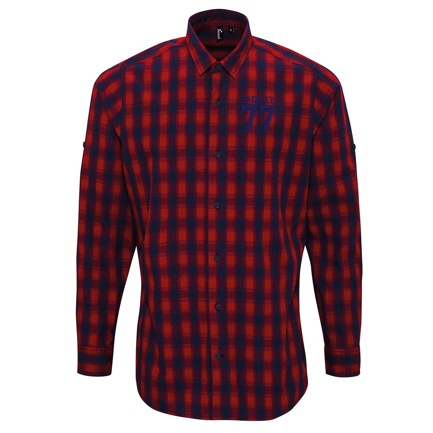 Presley 77 Embroidered Long Sleeve Mulligan Check Shirt