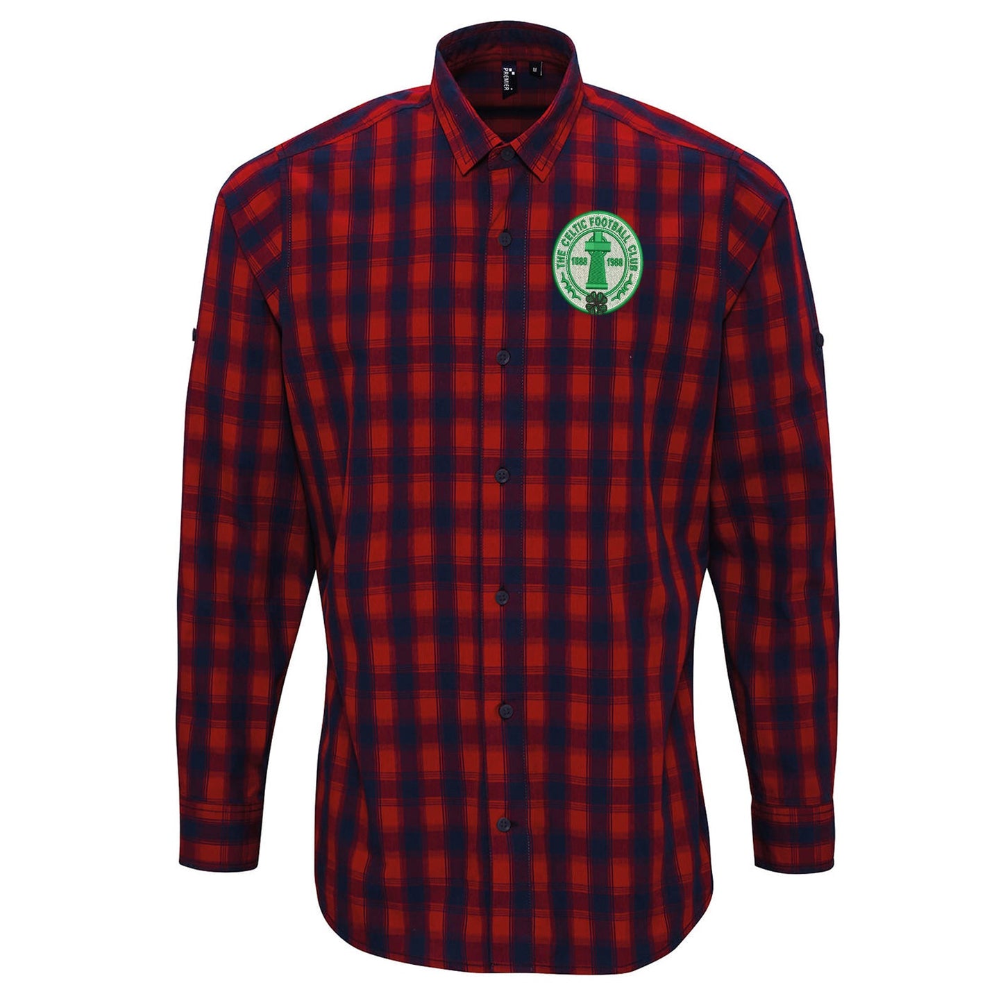 Retro Celtic Centenary Embroidered Long Sleeve Mulligan Check Shirt