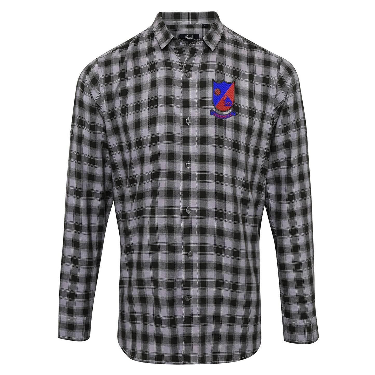 Retro Aldershot 1972 Embroidered Long Sleeve Mulligan Check Shirt