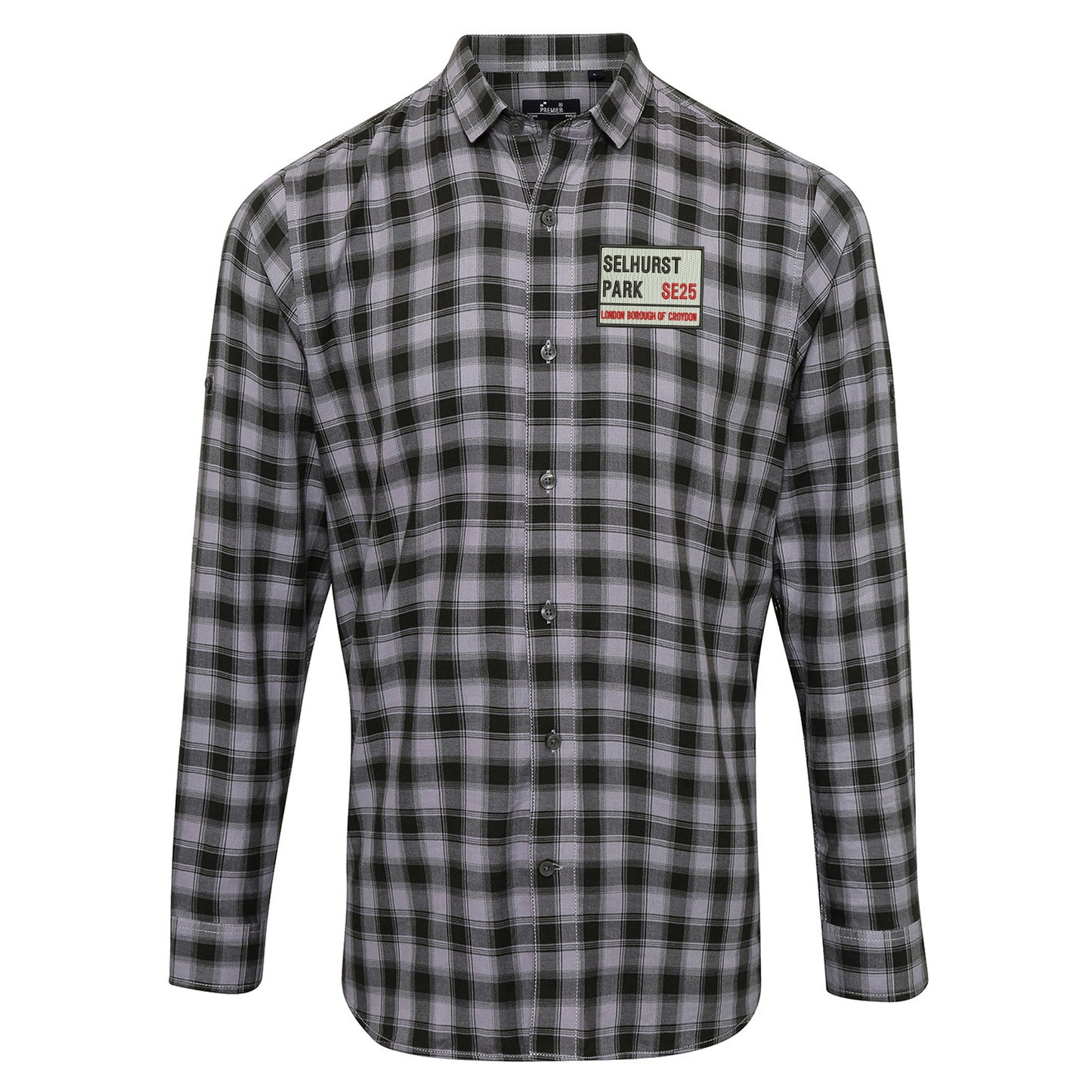 Selhurst Park SE25 Embroidered Long Sleeve Mulligan Check Shirt