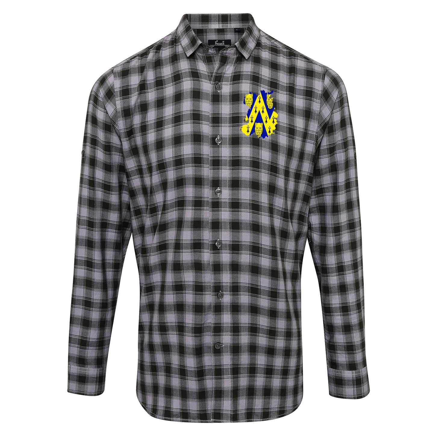 Shropshire Flag Map Embroidered Long Sleeve Mulligan Check Shirt