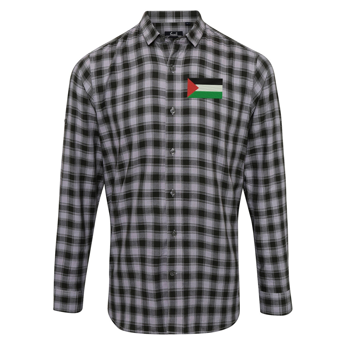 Flag of Palestine Check Long Sleeve Shirt