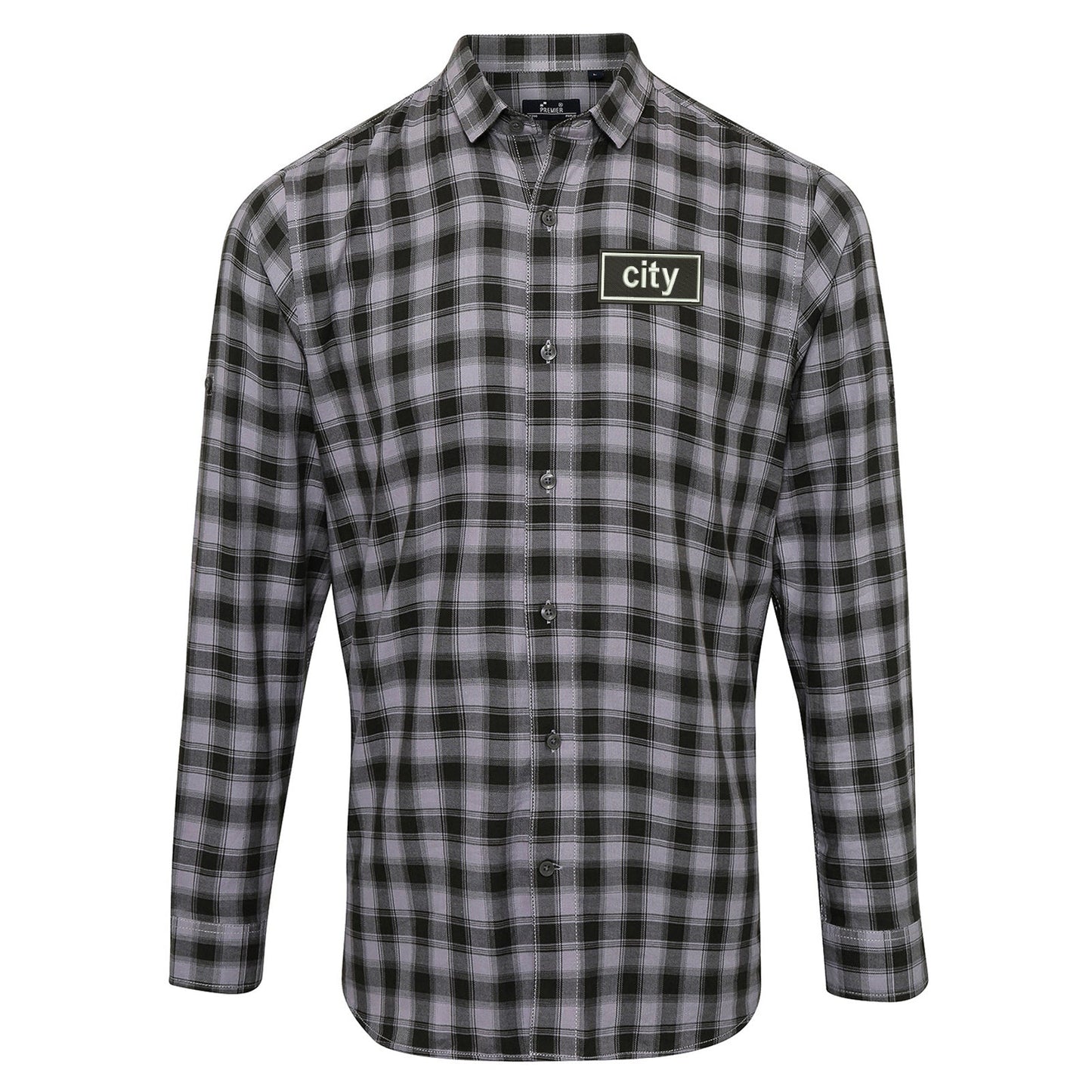 City Oasis Embroidered Long Sleeve Mulligan Check Shirt