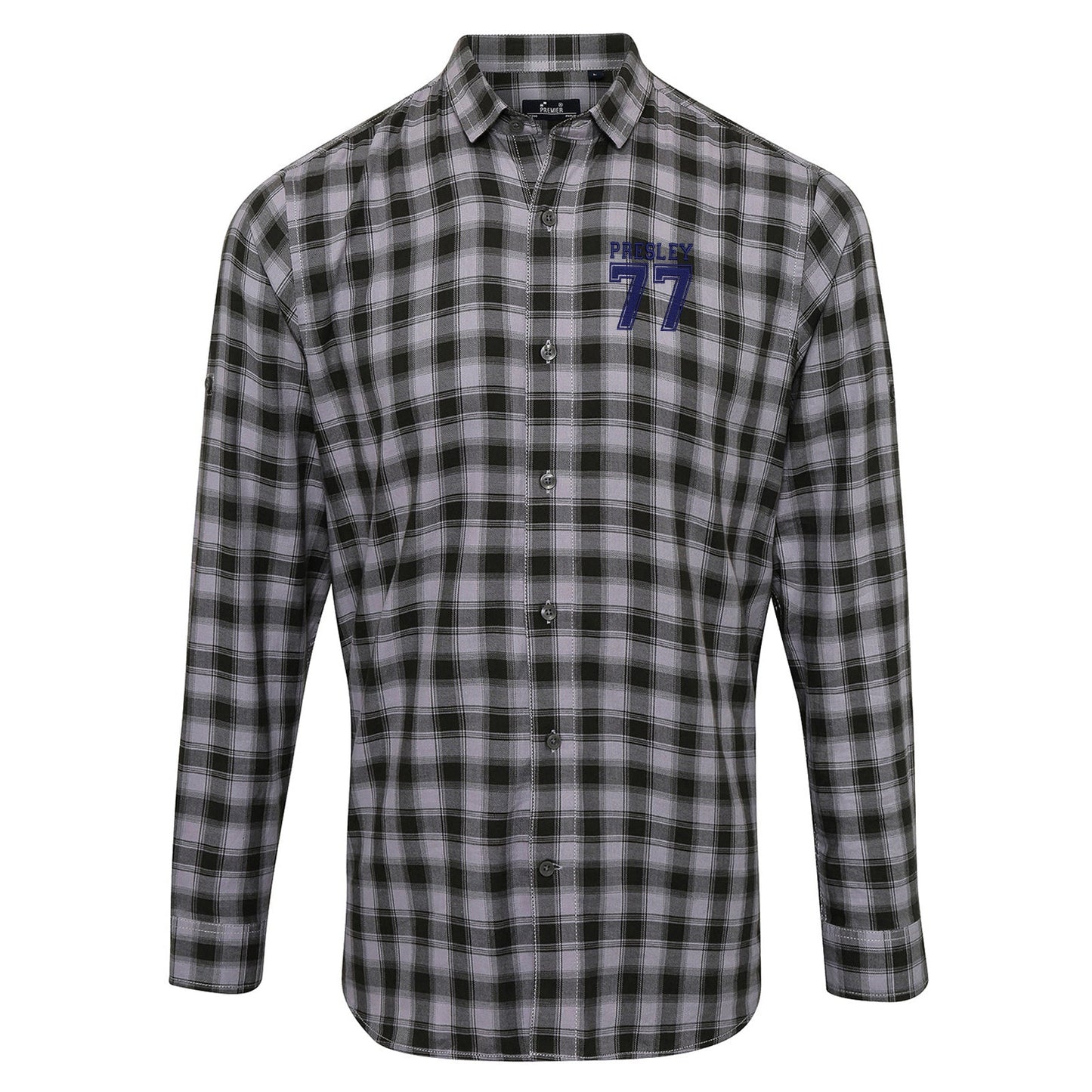 Presley 77 Embroidered Long Sleeve Mulligan Check Shirt