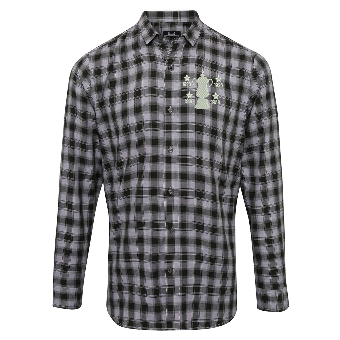 Retro Bolton Four Time Cup Winners Long Sleeve Mulligan Check Shirt