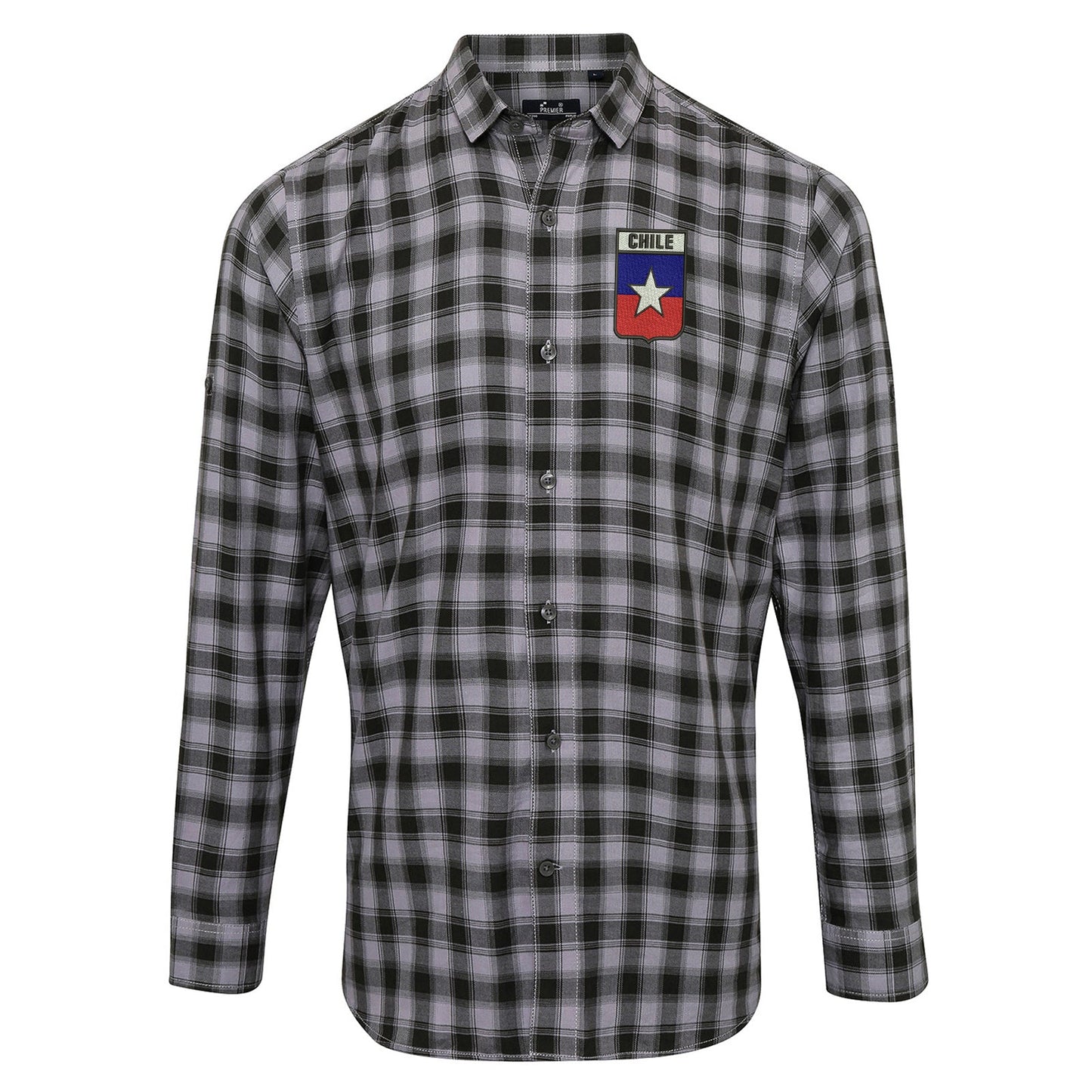 Retro Chile Rugby 1953 Embroidered Long Sleeve Mulligan Check Shirt