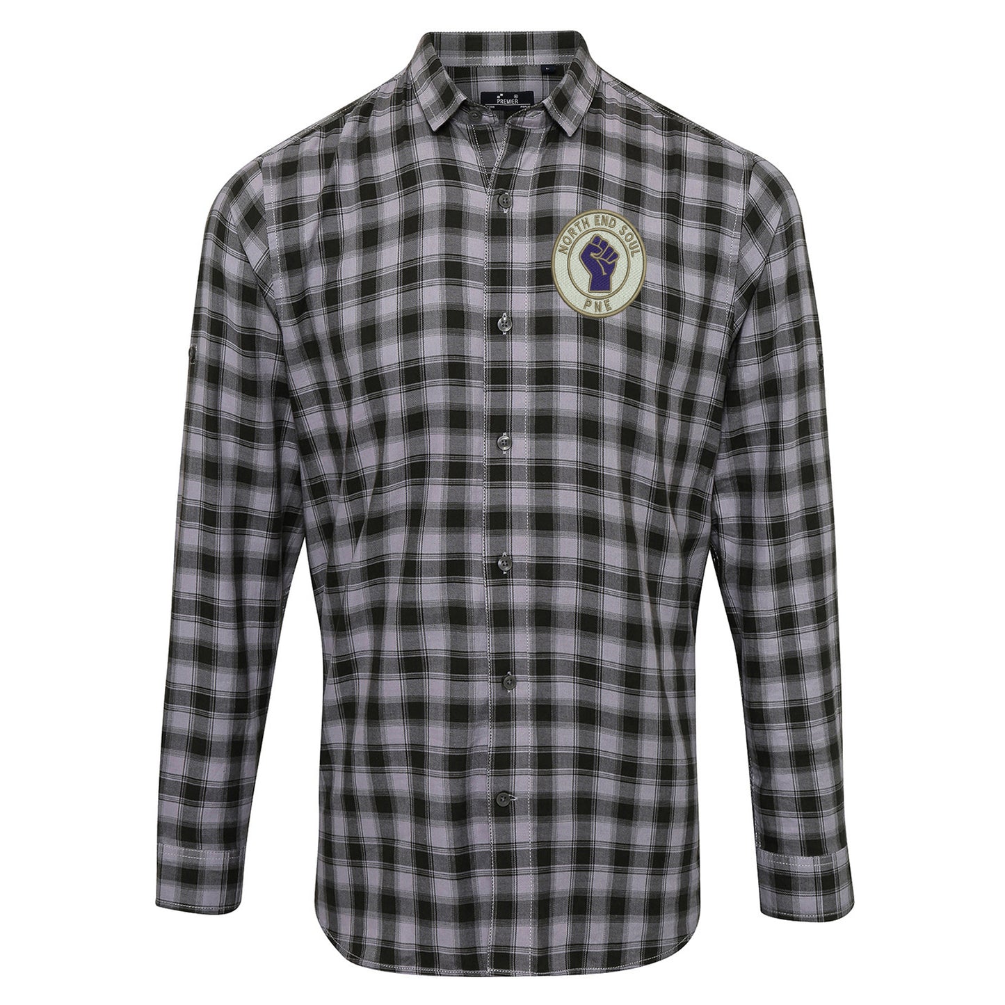 North End Soul PNE Embroidered Long Sleeve Mulligan Check Shirt
