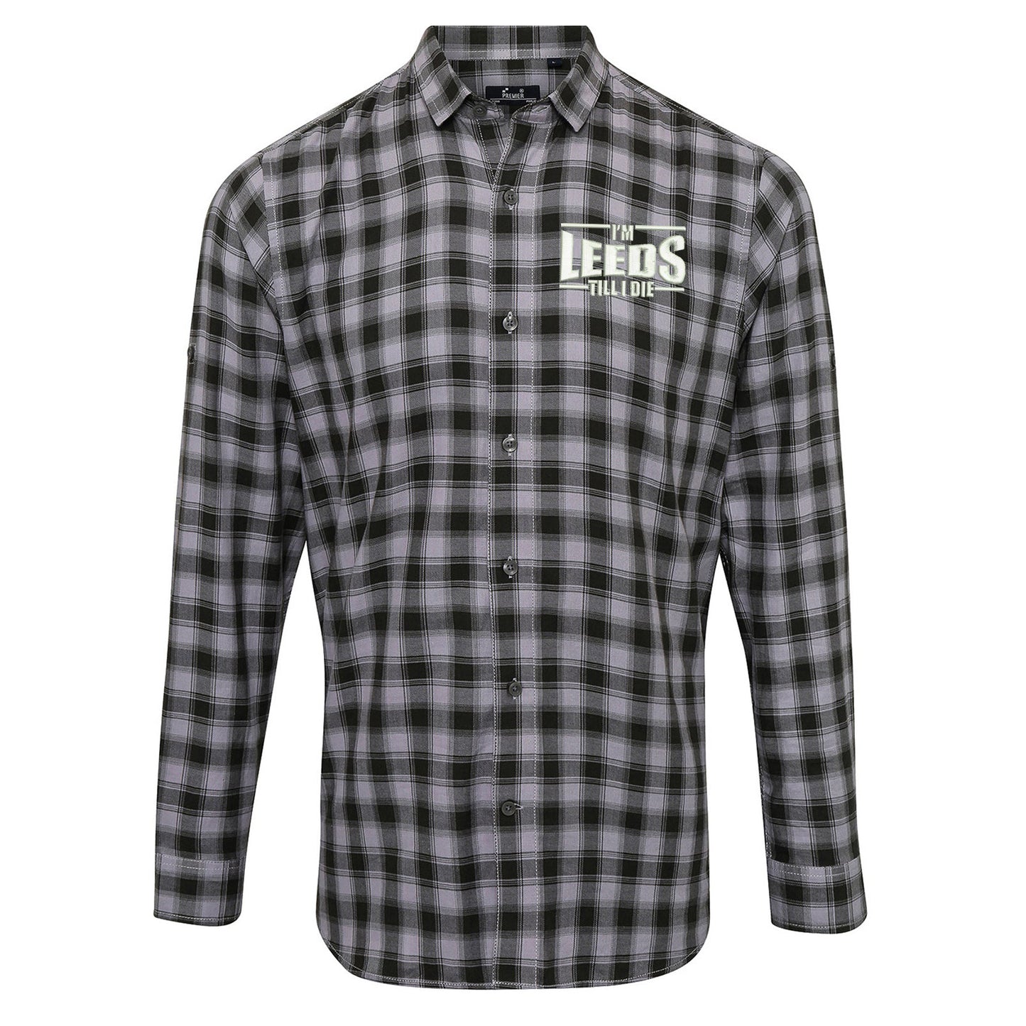 I'm Leeds Till I Die Embroidered Long Sleeve Mulligan Check Shirt