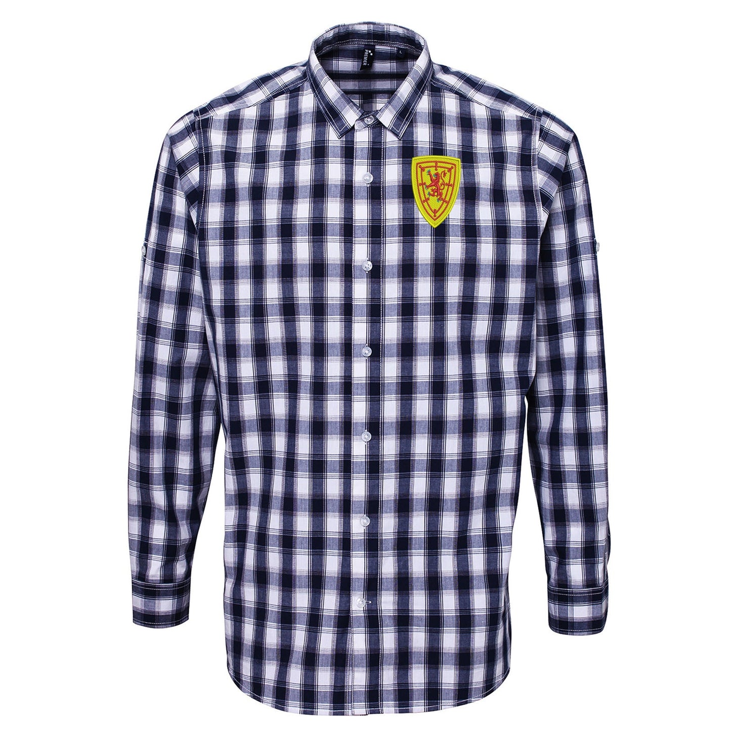 Retro Scotland 1879 Embroidered Long Sleeve Mulligan Check Shirt