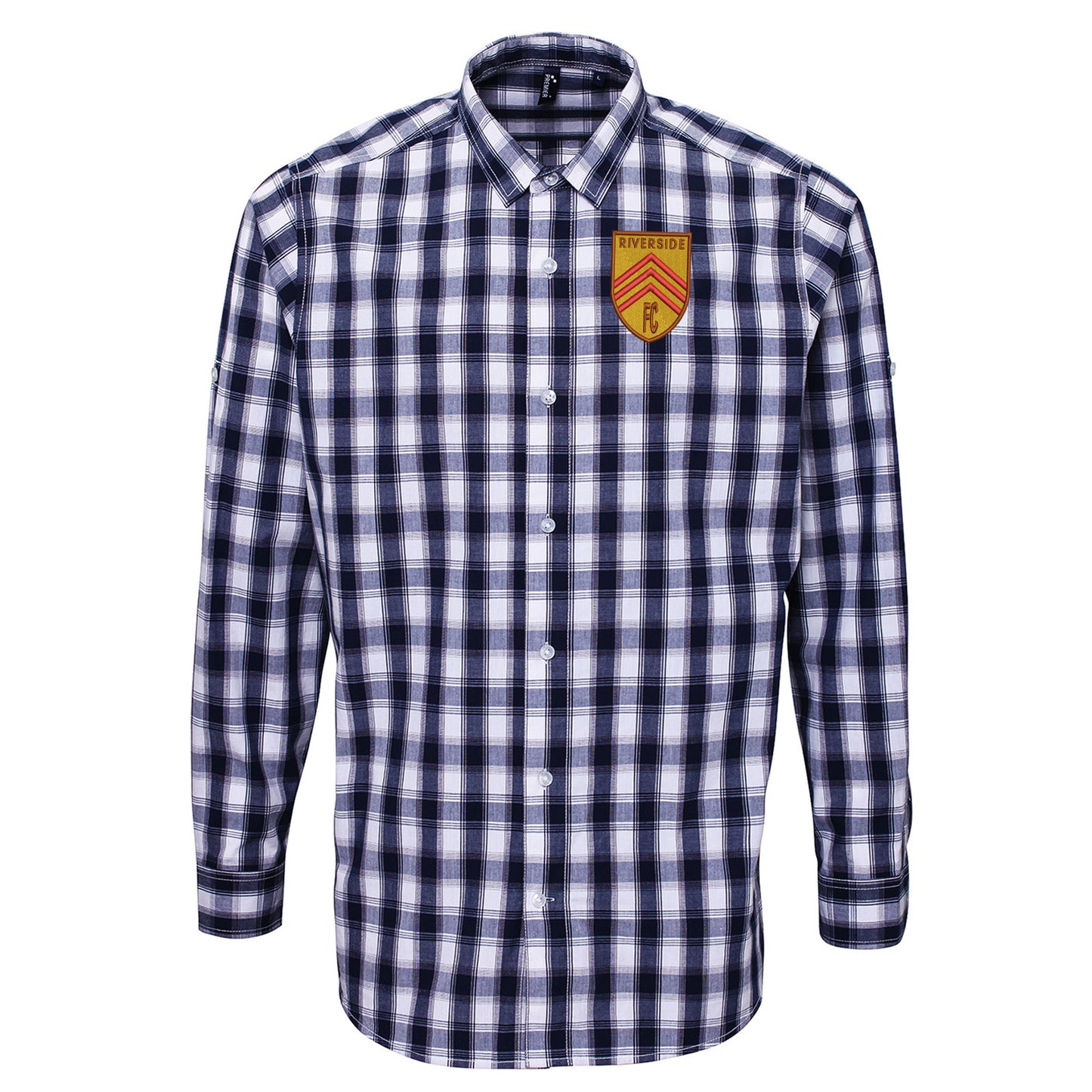 Retro Riverside FC Embroidered Long Sleeve Mulligan Check Shirt