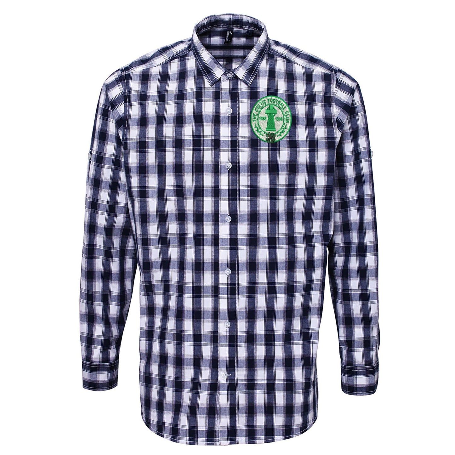 Retro Celtic Centenary Embroidered Long Sleeve Mulligan Check Shirt