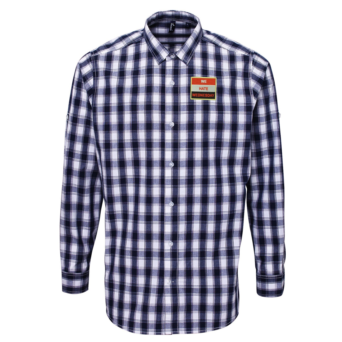 We Hate Wednesday Embroidered Long Sleeve Mulligan Check Shirt