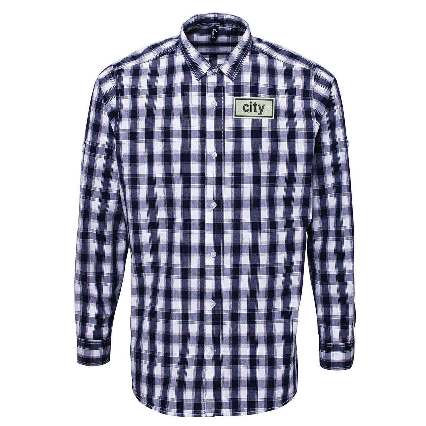 City Oasis Embroidered Long Sleeve Mulligan Check Shirt