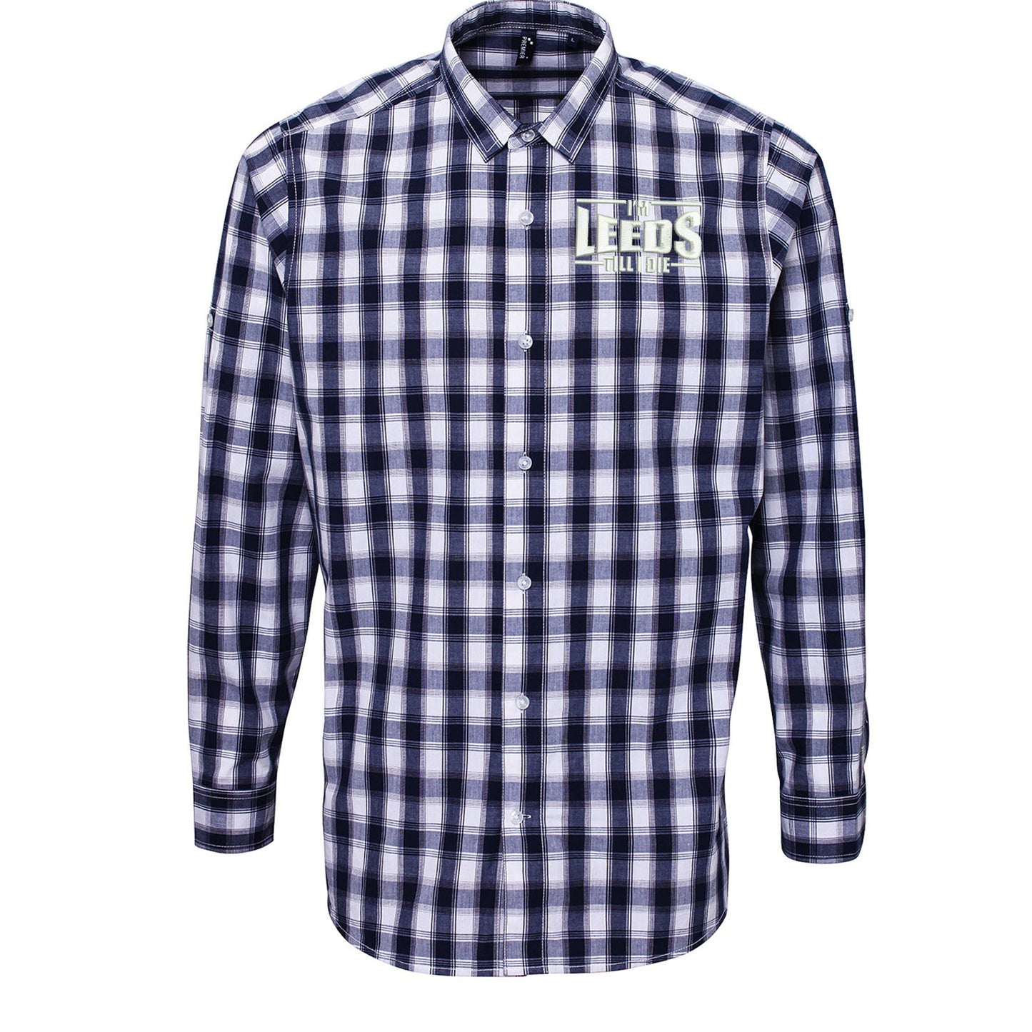 I'm Leeds Till I Die Embroidered Long Sleeve Mulligan Check Shirt