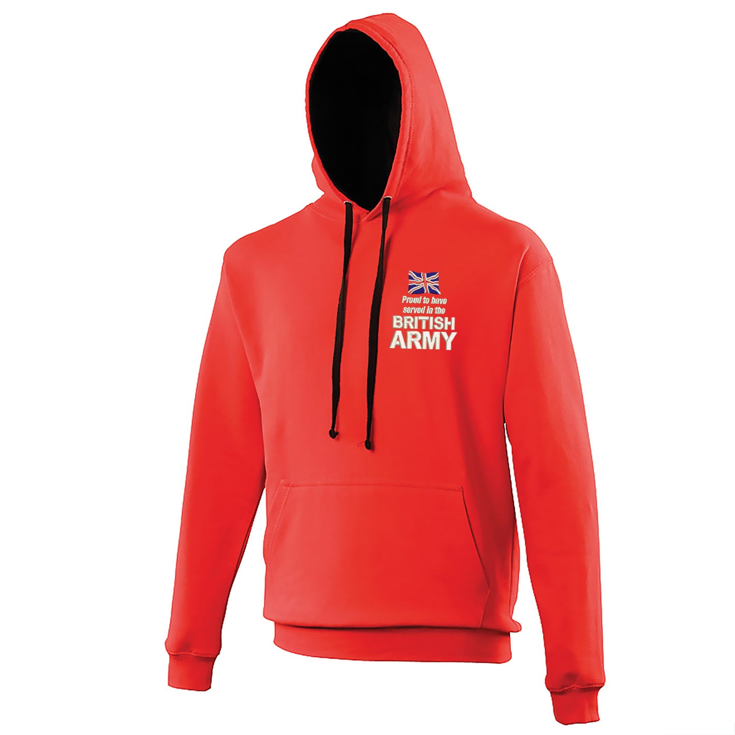 Proud to Have Served in The British Army Embroidered Contrast Hoodie