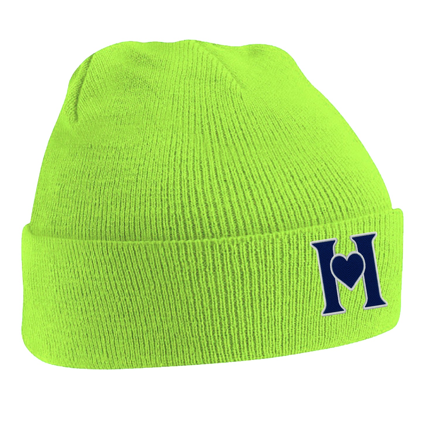 Retro Hearts Embroidered Beanie Hat