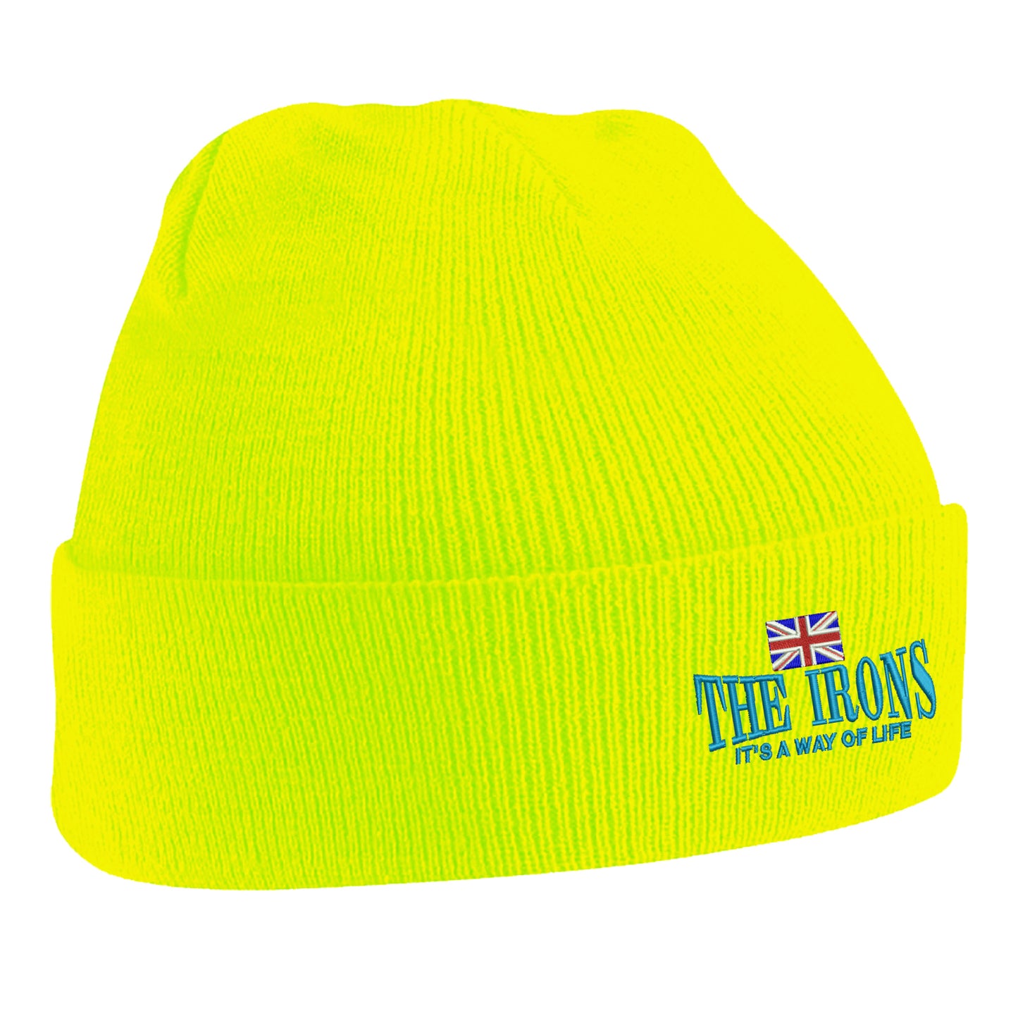 The Irons It's Way of Life Union Jack Embroidered Beanie Hat