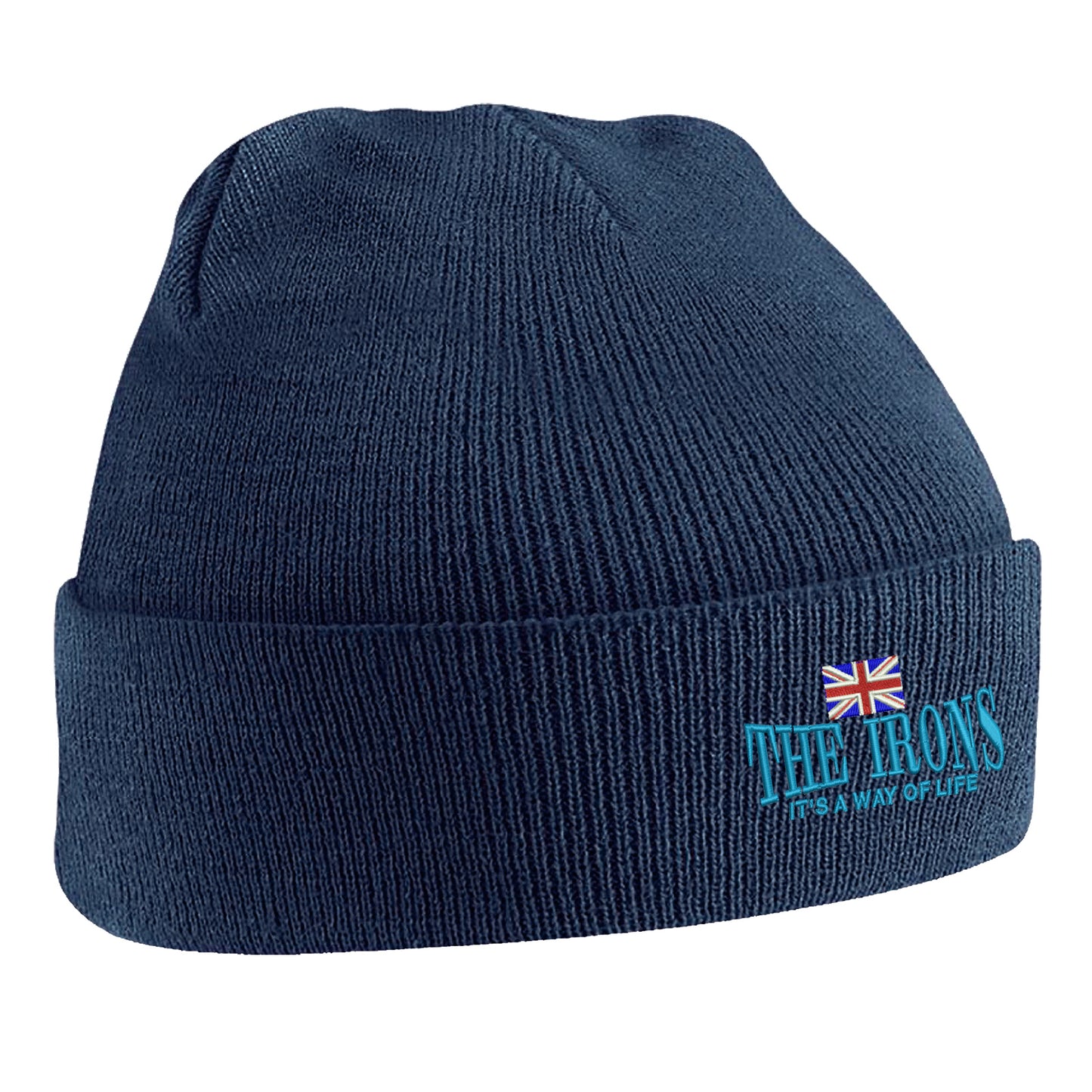 The Irons It's Way of Life Union Jack Embroidered Beanie Hat