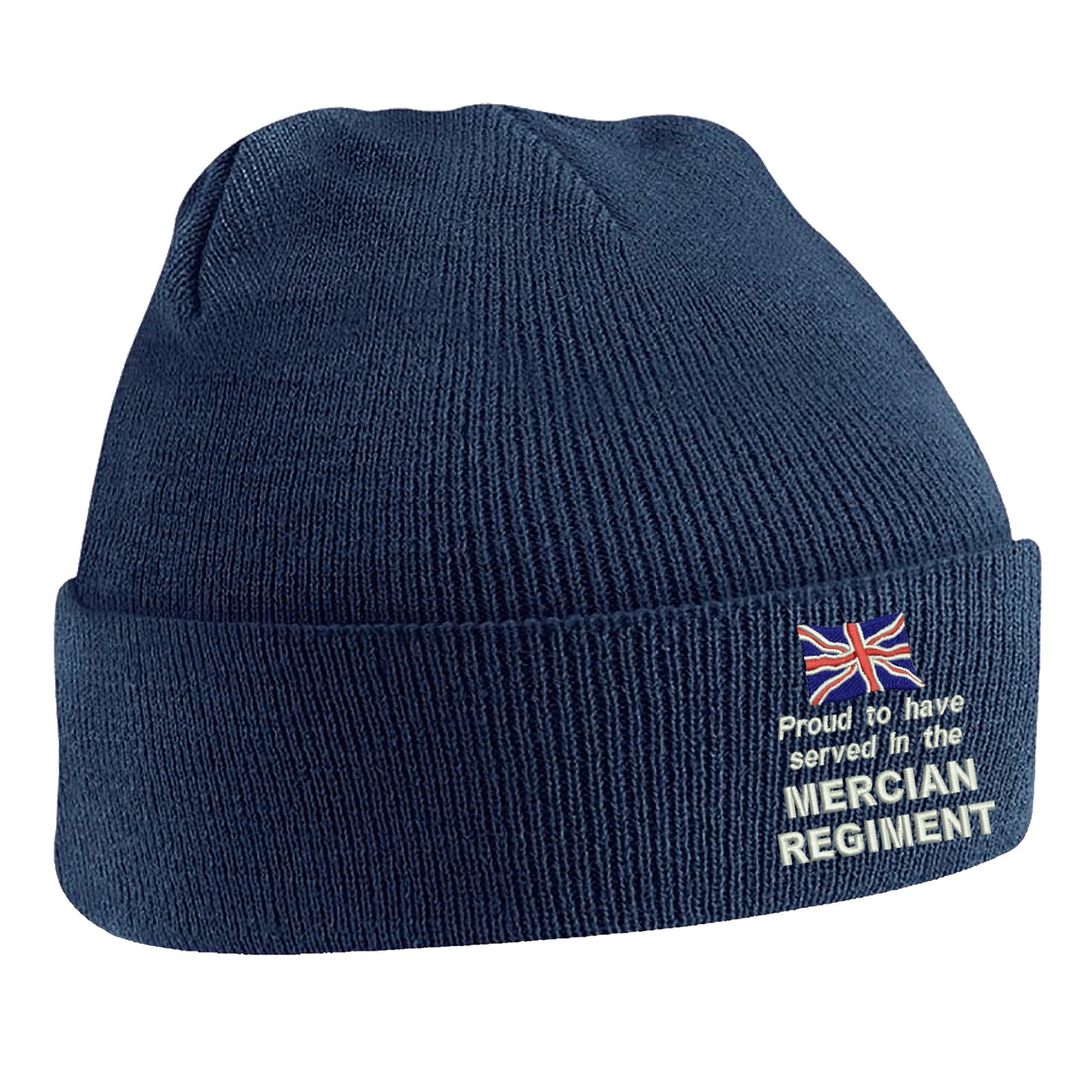 Proud to Have Served in The Mercian Regiment Embroidered Beanie Hat