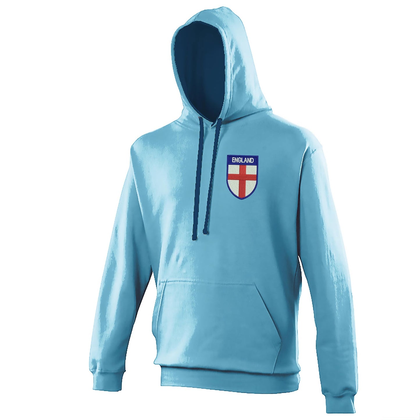Flag of England Shield Embroidered Contrast Hoodie